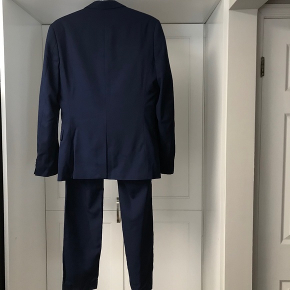 H & M Men’s Suit Jacket and Pants 33 R Slim Fit Navy Blue - Picture 2 of 11
